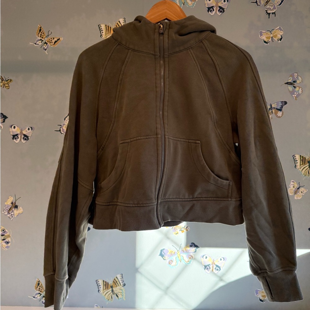 lululemon athletica Dark Olive Zip Up Hoodie